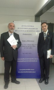 Con Prof Arnaldo Miranda Tumbarello Pte. de la junta central de Asuntos Historicos de Buenos Aires