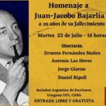 Homenaje a Juan- Jacobo Bajarlia a 20 años de su fallecimiento – Martes 22 julio – 18 horas.